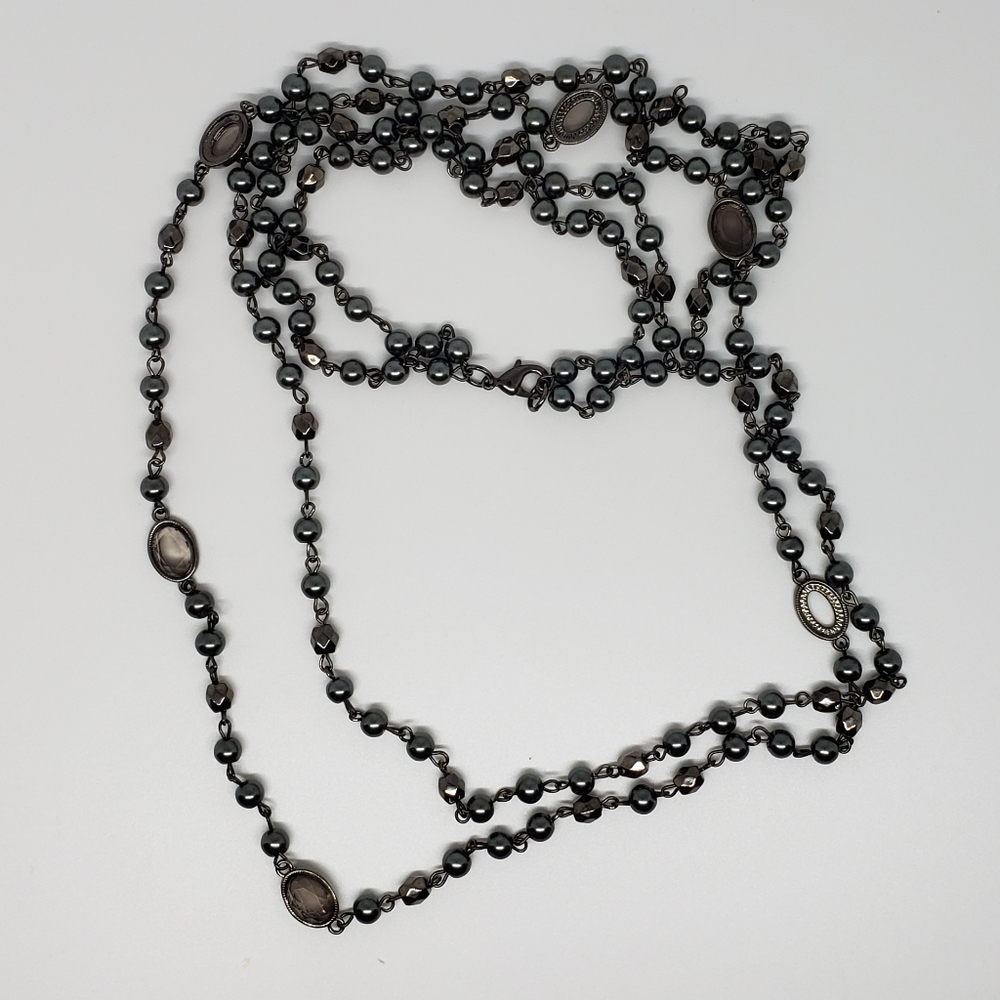 🎁SALE🎁 Black Metal Beads Extra Long Necklace